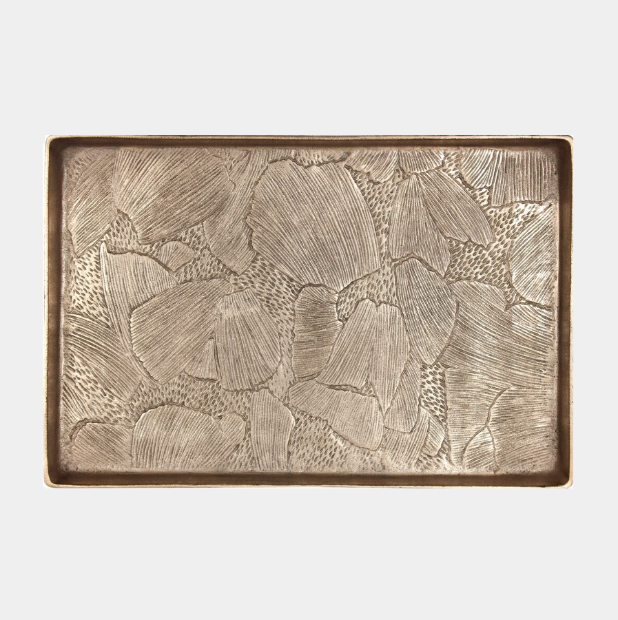 Embossed Floral Design Tray - 13 Hub Lane   |  Metal Trays
