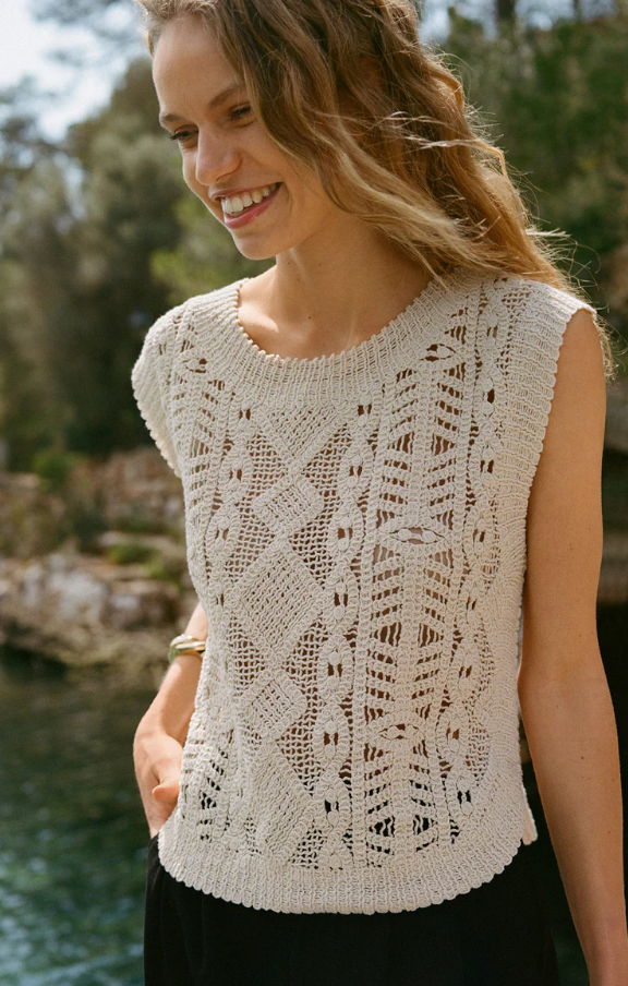 Baroque Sweater Top, Crystal - 13 Hub Lane   |  Sweater Vests