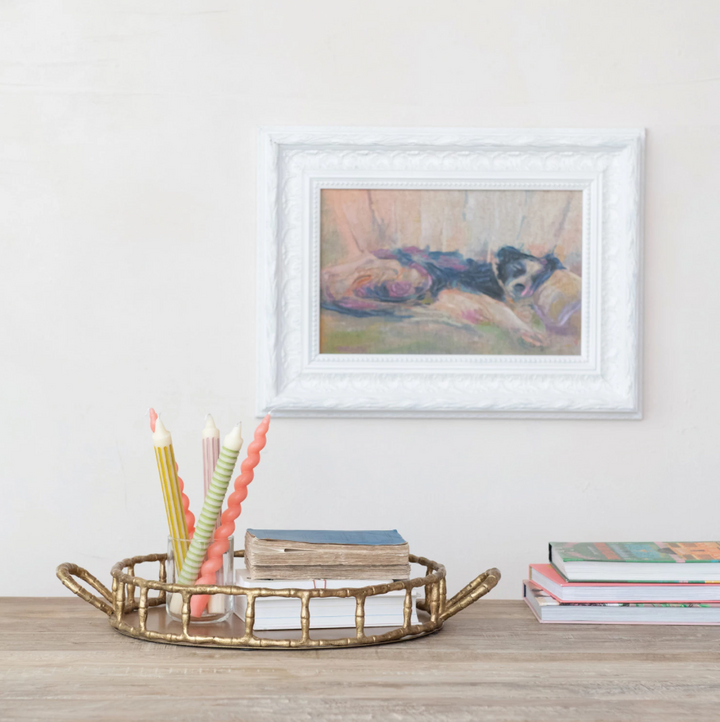 Aluminum Faux Bamboo Tray w/ Handles - 13 Hub Lane   |  Metal Trays