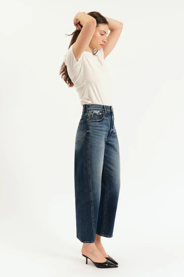 Westward High Rise Seamed Barrel Jeans, Authentic