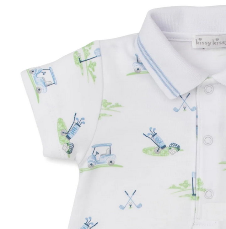 Fairway Foursome Blue Short Playsuit - 13 Hub Lane   |  Playsuits