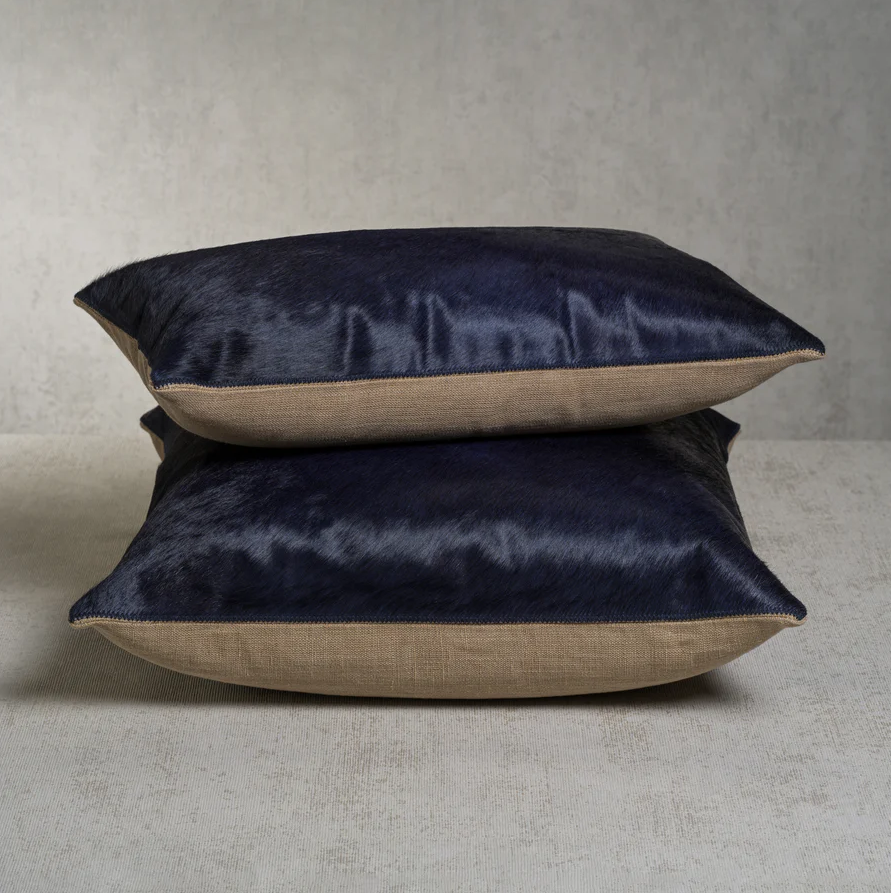 Corviglia Hair-On-Hide Leather Pillow - Thumbnail 2