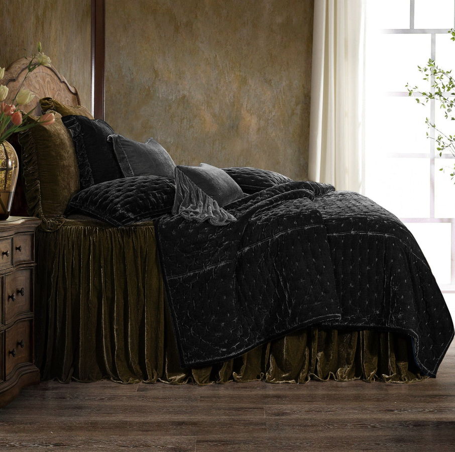 Stella Faux Silk Velvet, Black - 13 Hub Lane   |  