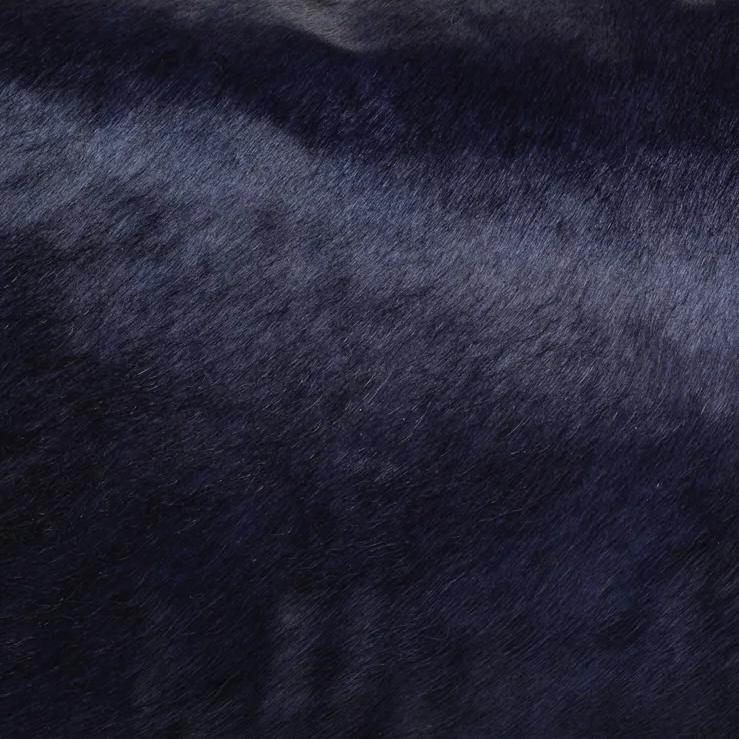 Corviglia Hair-On-Hide Leather Pillow, Navy - 13 Hub Lane   |  Leather Pillows