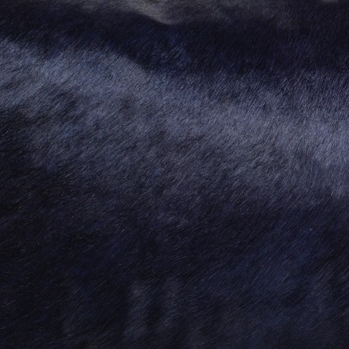 Corviglia Hair-On-Hide Leather Pillow, Navy - 13 Hub Lane   |  Leather Pillows