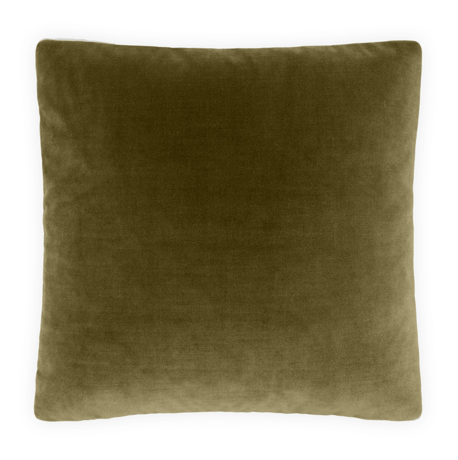 Deveraux Box Pillow, Olive - 13 Hub Lane   |  Velvet Pillows