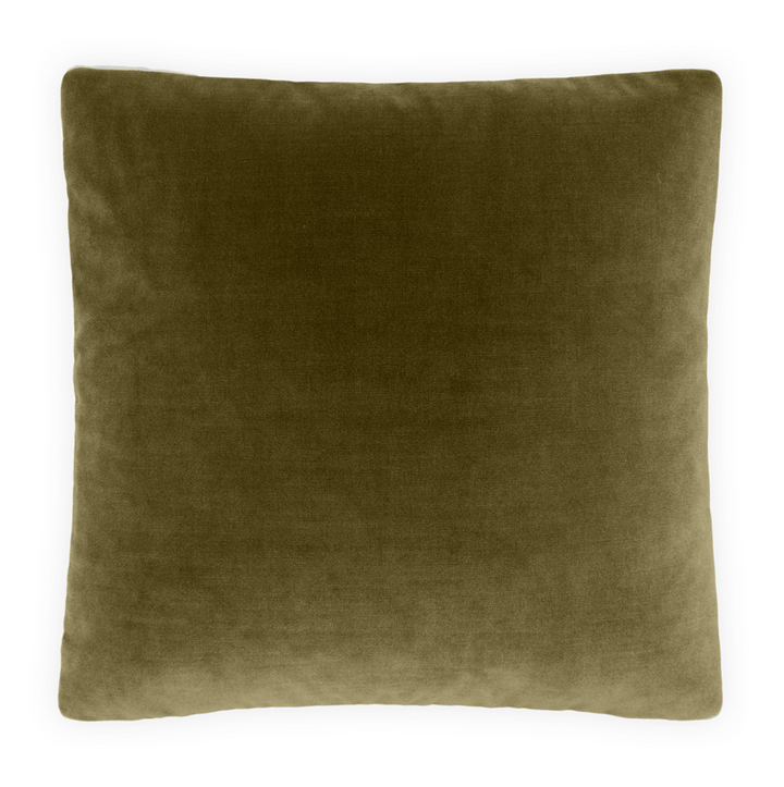 Deveraux Box Pillow, Olive - 13 Hub Lane   |  Velvet Pillows