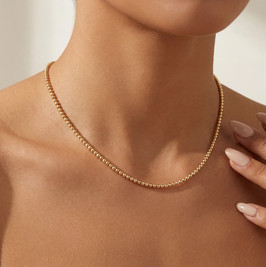 bara boheme classic 3mm gold filled beaded necklace - 13 Hub Lane   |  