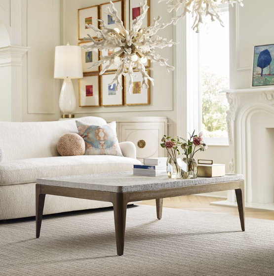 White Linen Coffee Table