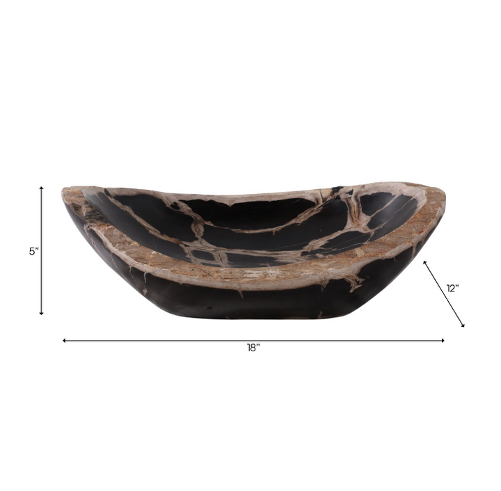 Petrified Wood Oval Bowl