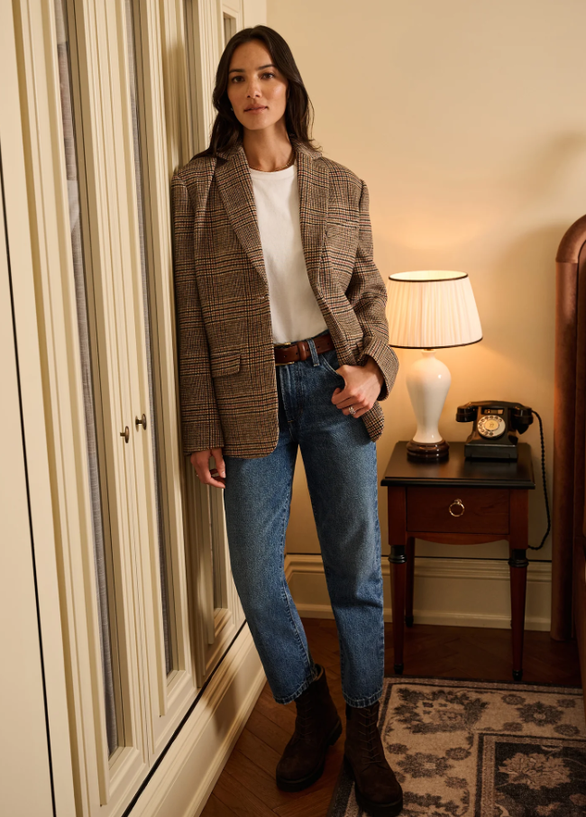 Dean Blazer, Brown Glen Plaid