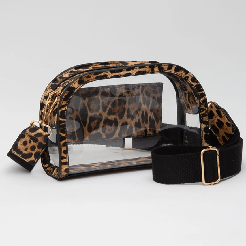 Transparent Crossbody Camera Bag, Leopard - 13 Hub Lane   |  Clear Crossbodies