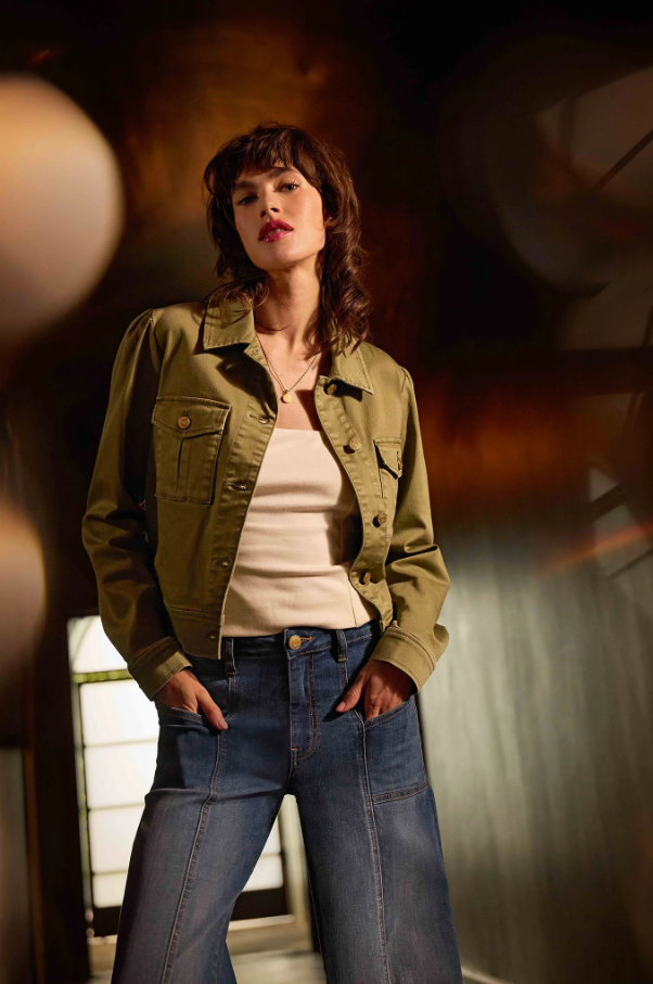 Kut From the Kloth Jocelyn Trucker Jacket, Sage - 13 Hub Lane   |  Trucker Jackets
