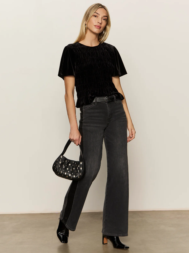 We Belong Together Velvet Top, Black