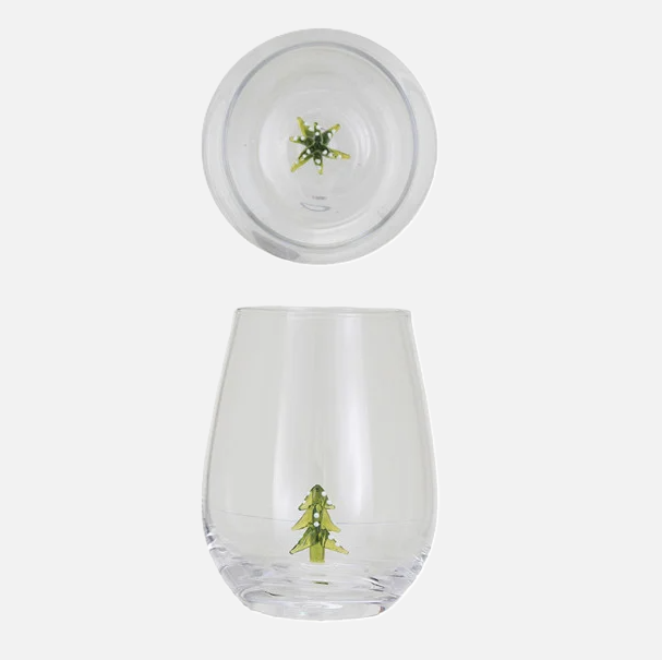 12oz. Holiday Figure Stemless Wine Glass