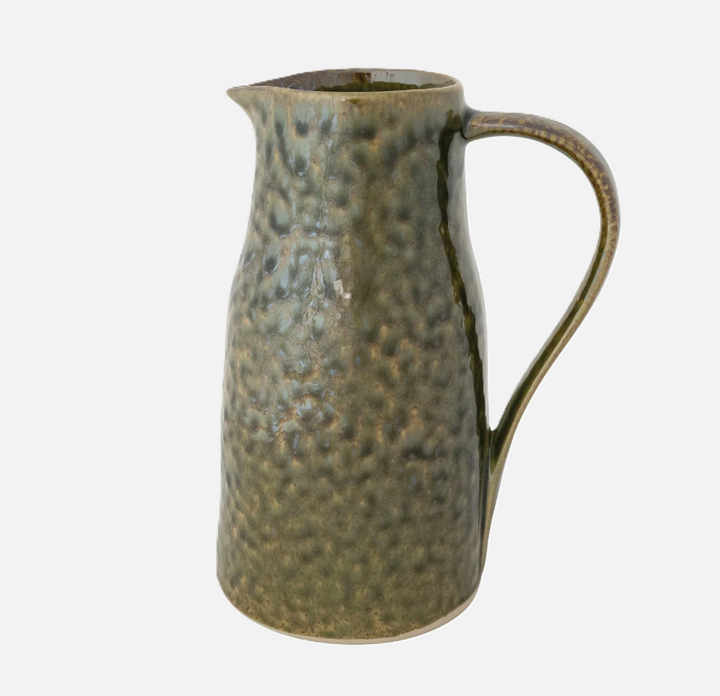 2 Quart Stoneware Pitcher, Green
