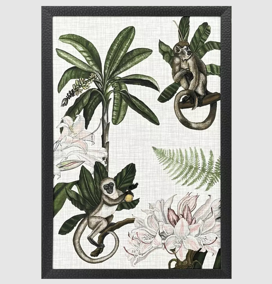Monkey On Linen I - 13 Hub Lane   |  Under Glass Prints & Art