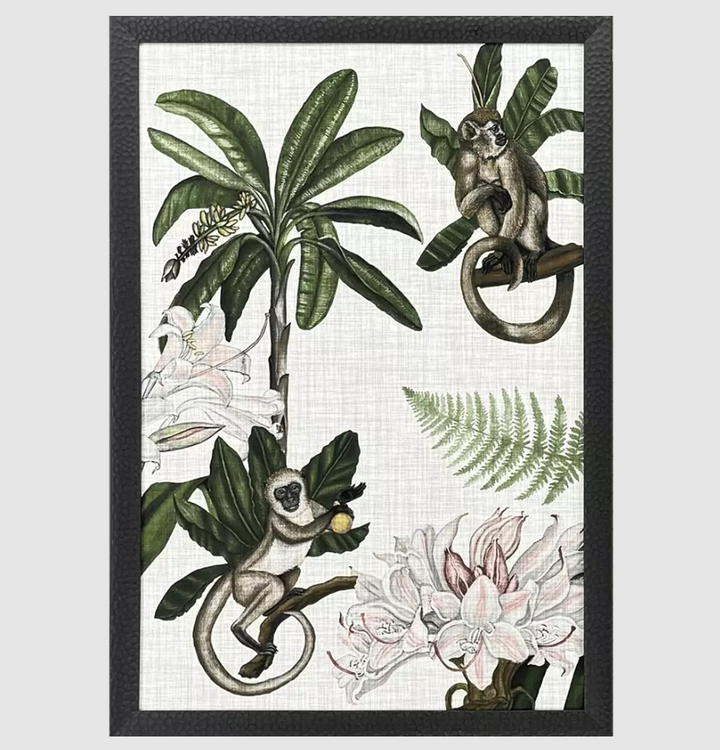 Monkey On Linen I - 13 Hub Lane   |  Under Glass Prints & Art