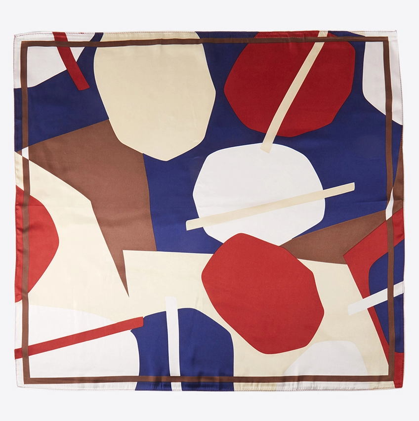 Geometric Printed Satin Bandana Scarf