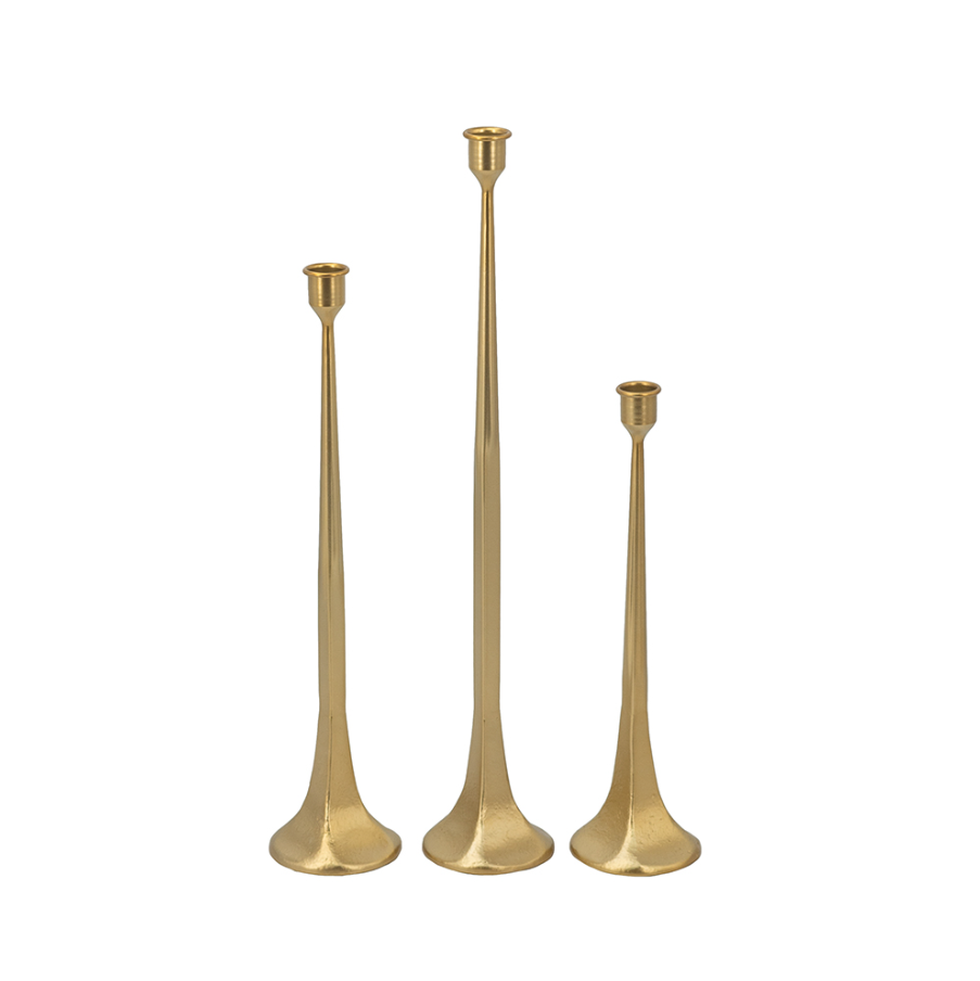Gold Flared Candle Holder