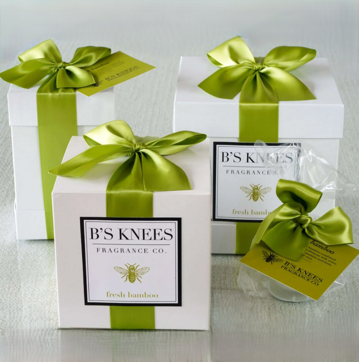 B's Knees 2-Wick White Glass Candle