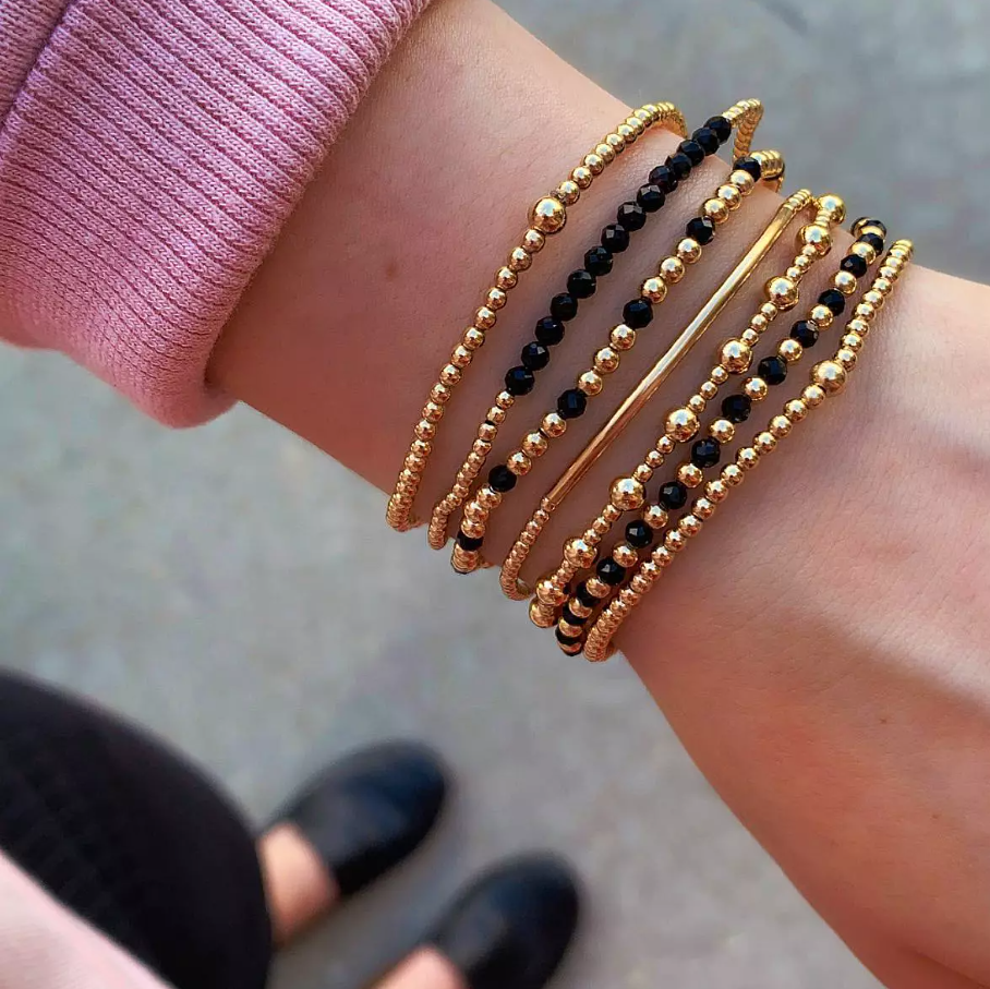 enewton Classic Gold 3mm Bead Bracelet - Bliss Bar Smooth - 13 Hub Lane   |  Beaded Bracelets