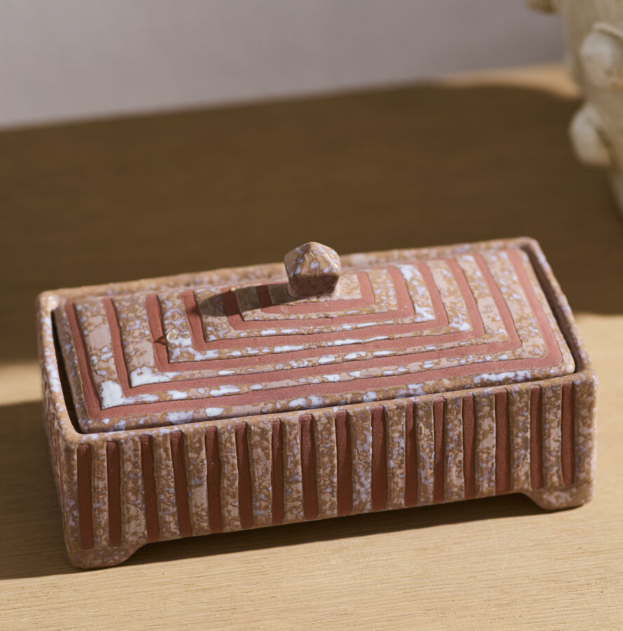 Banda Decorative Box, Brown - 13 Hub Lane   |  Ceramic Boxes