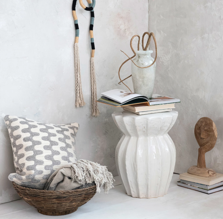 Sculpted Stoneware Table/Stool - Thumbnail 4