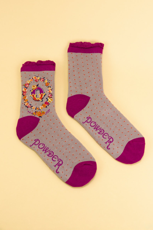 'Q' Alphabet Socks