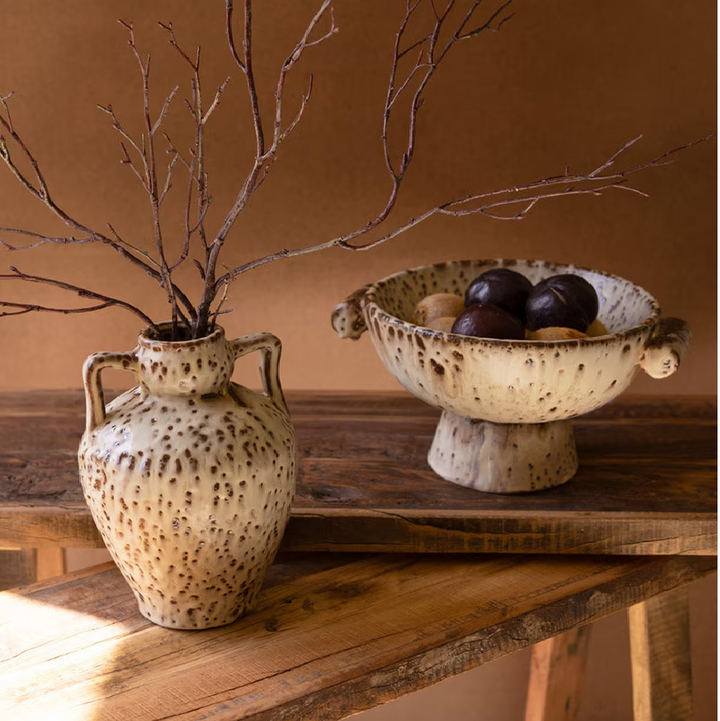 Rustic Ceramic Urn w/ Two Handles - 13 Hub Lane   |  Ceramic Vases