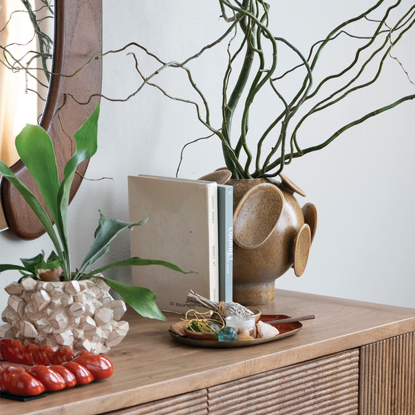 Stoneware 3D Footed Vase