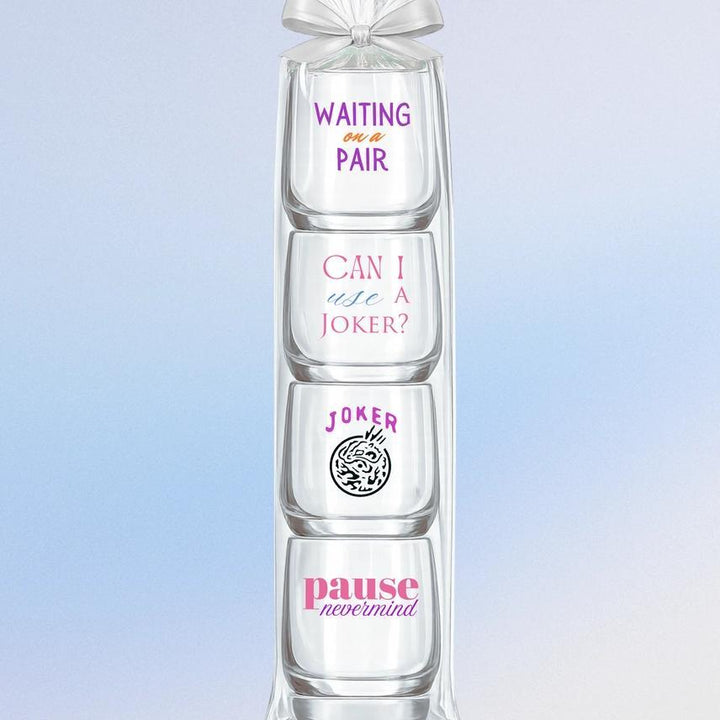 Mahjong Stemless Wine Glasses - Variety Pack