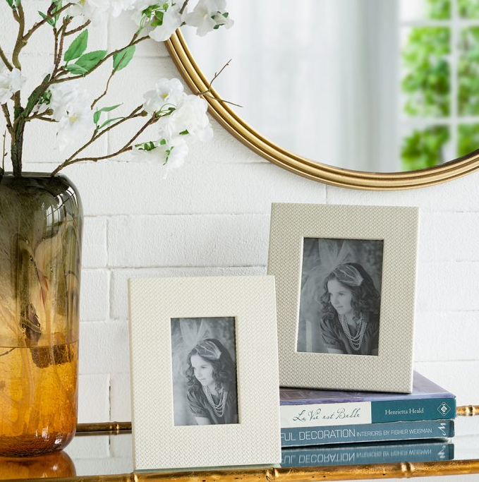 Faux Leather Frame, White - 13 Hub Lane   |  