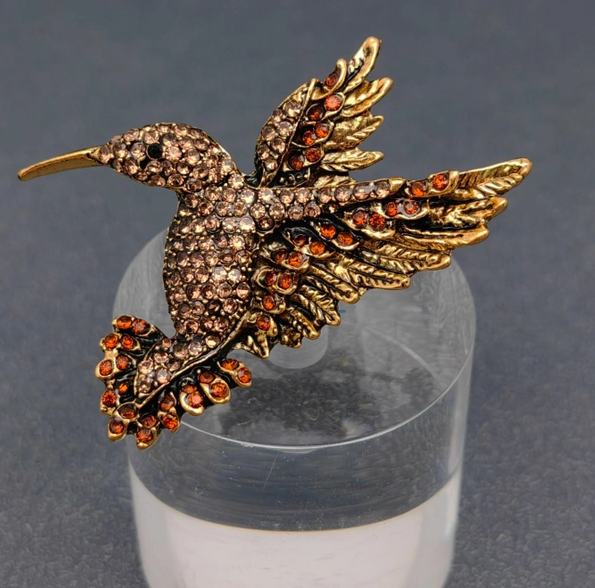 Rhinestone Hummingbird Brooch - 13 Hub Lane   |  