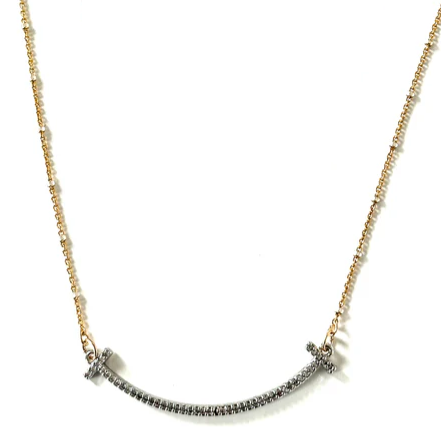 CV Designs CZ Curve Bar Necklace - 13 Hub Lane   |  Link Necklaces