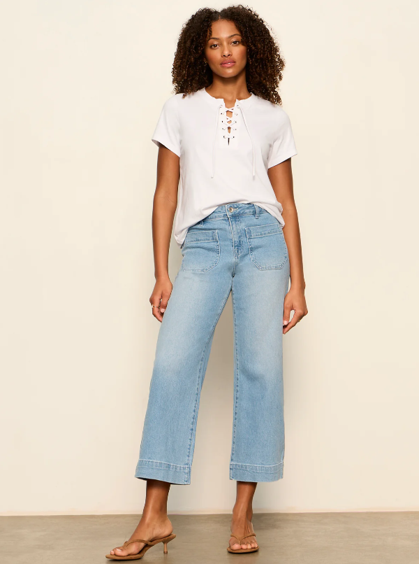 Lace Up Timeless Tee, White
