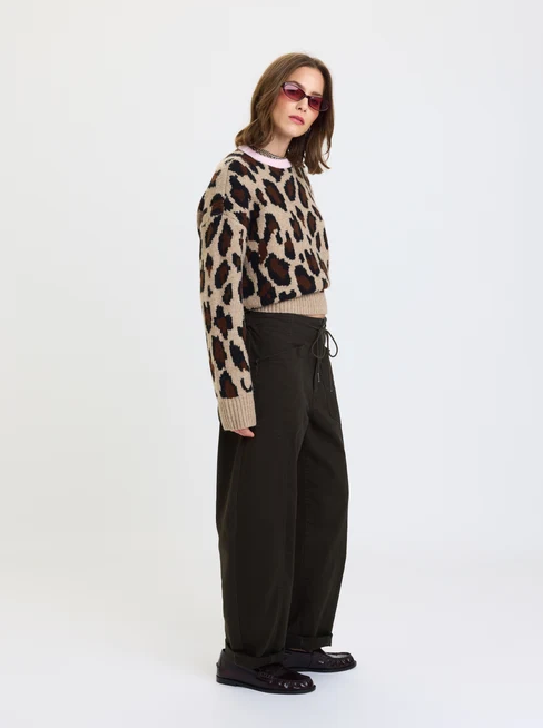 Villa Drawstring Barrel Pant, Fern