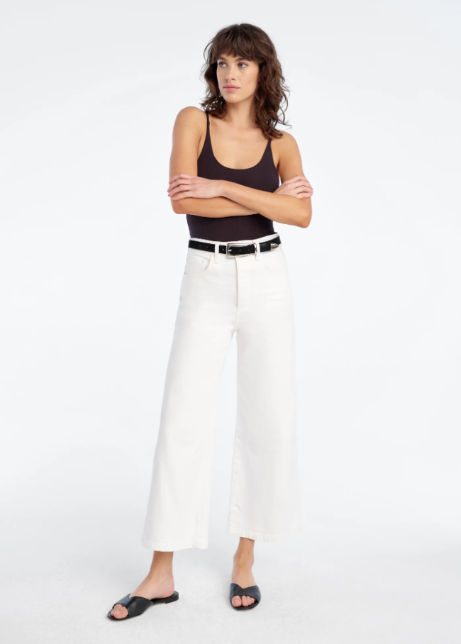 The Masha Super High Rise Wide Leg Crop, White