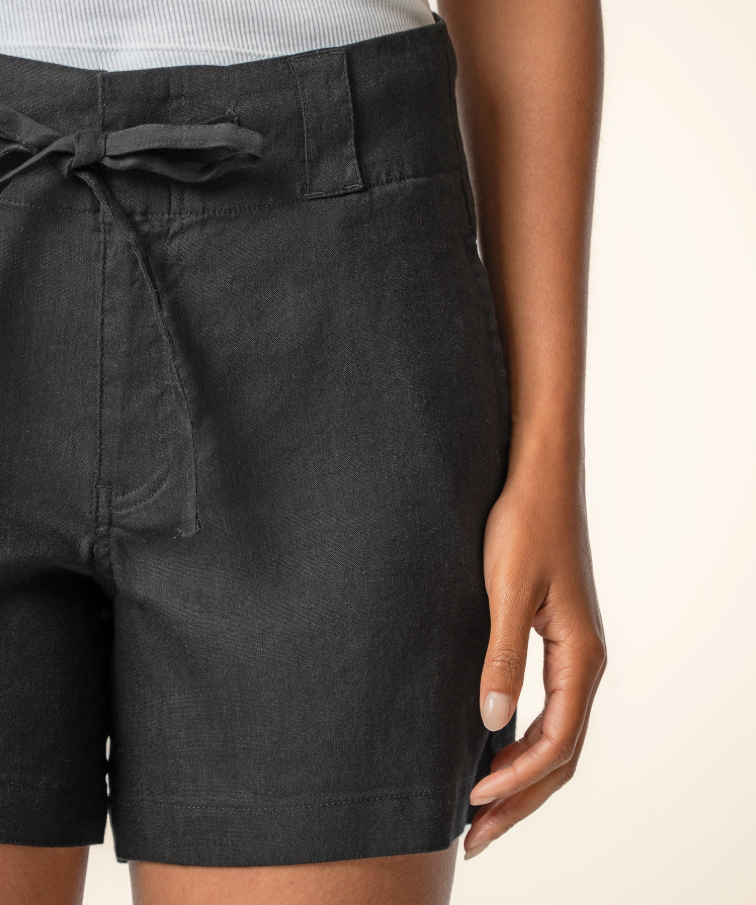 Kut From the Kloth Katie Linen High Rise Short, Black