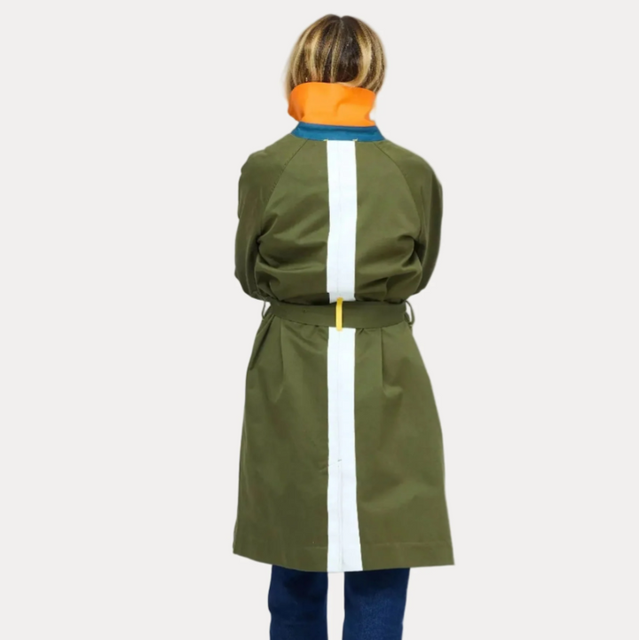 Color Washed Trench, Army Green