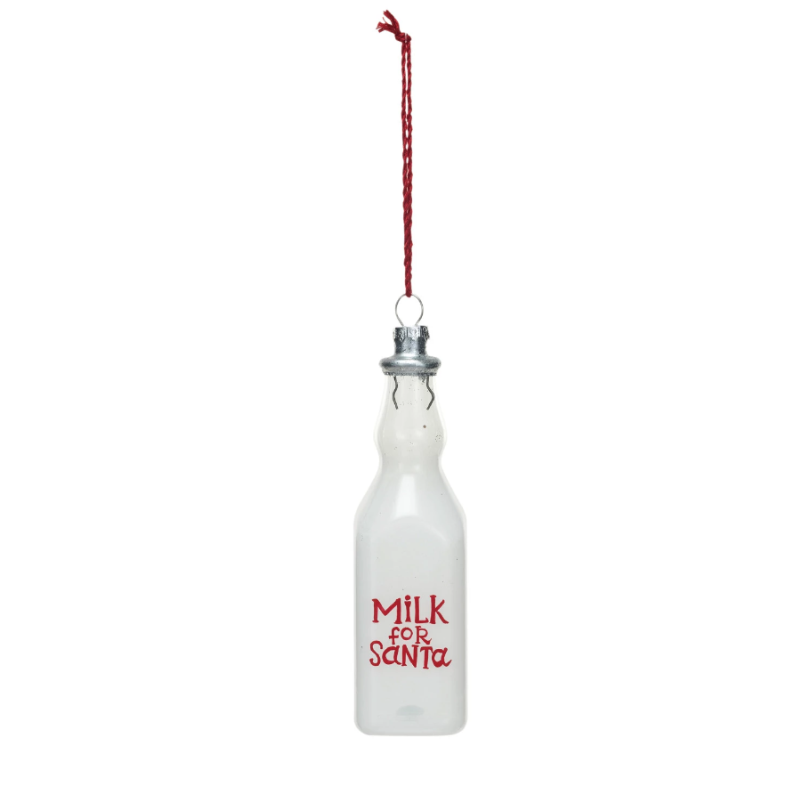 "Milk for Santa" Glass Ornament - Thumbnail 3