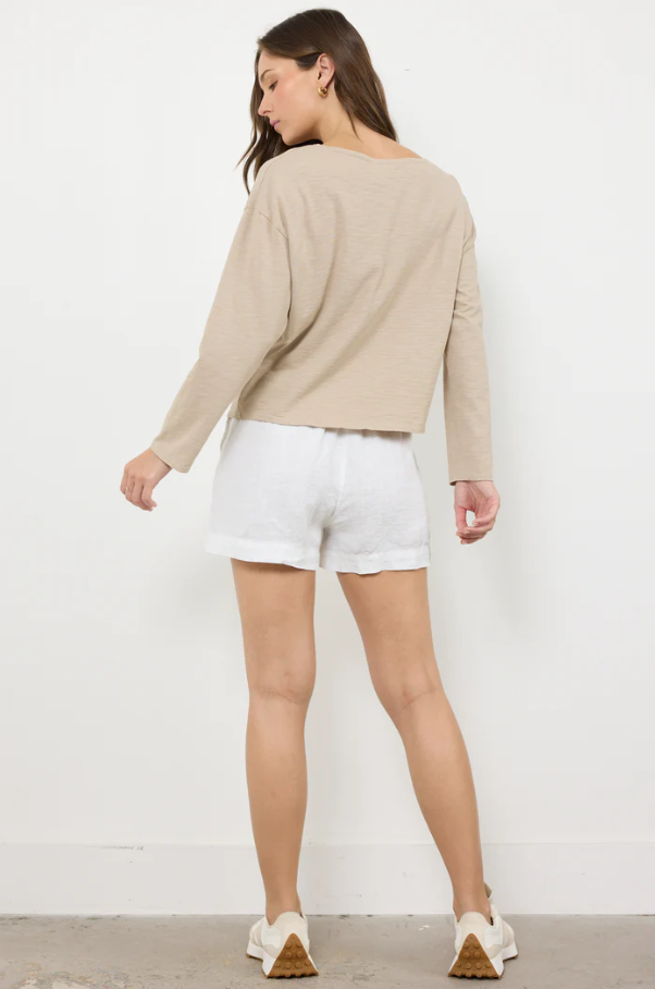 Marlow Heavy Slub Long Sleeve Tee, Sandstone