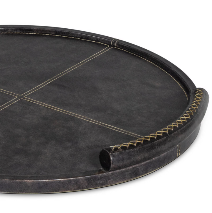 Forte Leather Round Tray