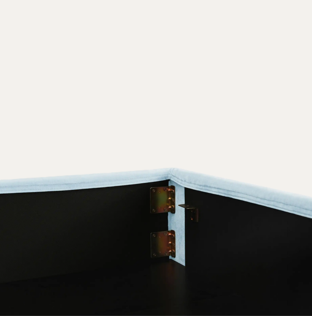 Joan Queen Storage Bed, Light Blue