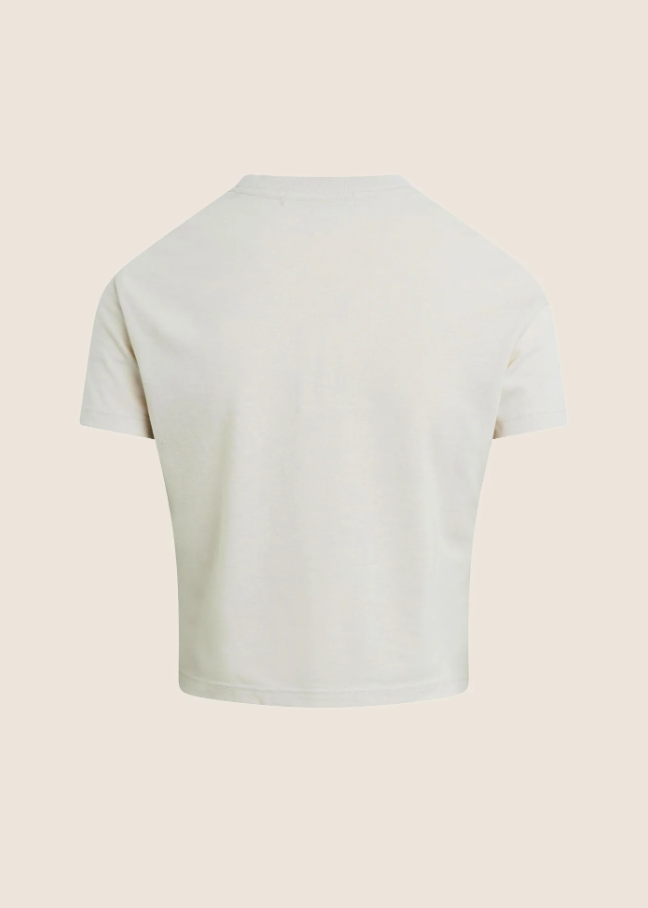 Favorite Daughter Cropped Signature Tee, Pumice & Espresso