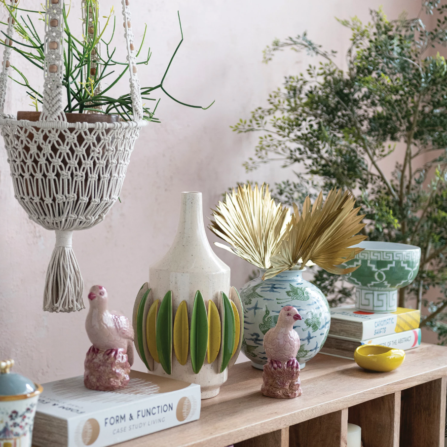 Hand-Painted Stoneware Bird