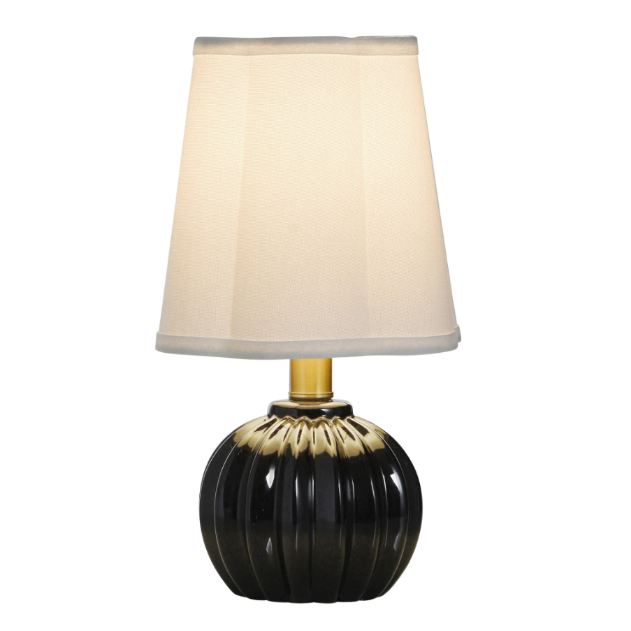 Ophelia Accent Lamp, Glossy Black - 13 Hub Lane   |  Ceramic Table Lamps