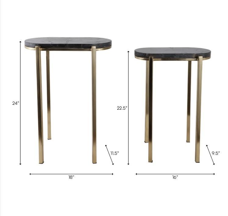 Dewey Black Quartz Nesting Tables