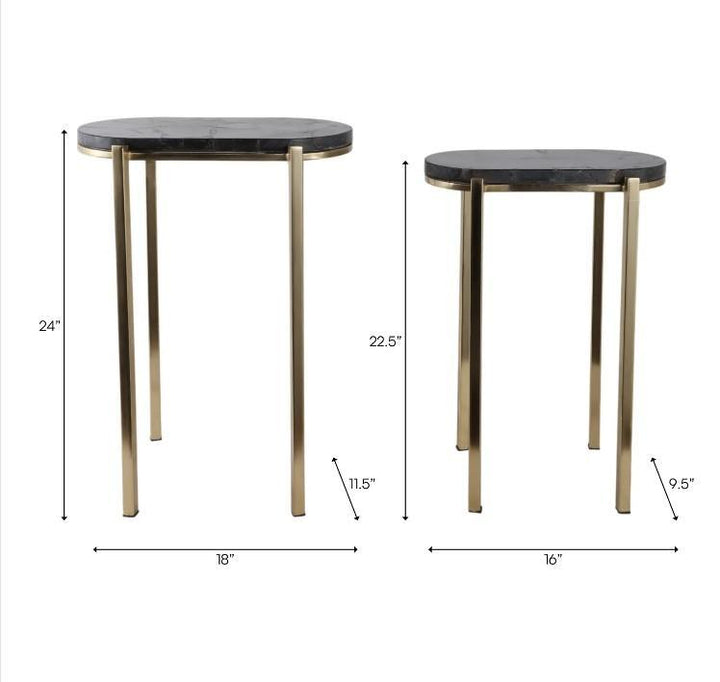 Dewey Black Quartz Nesting Tables