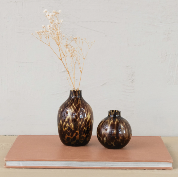 Glass Vase, Tortoise Shell